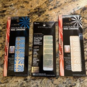 L'Oreal Color Riche Nail Lingerie Stickers - Blue, Green, and White